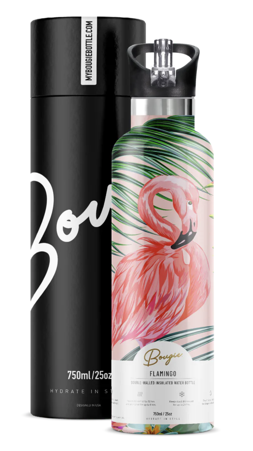 My Bougie Bottle 25oz Insulated Water Bottle - Flamingo