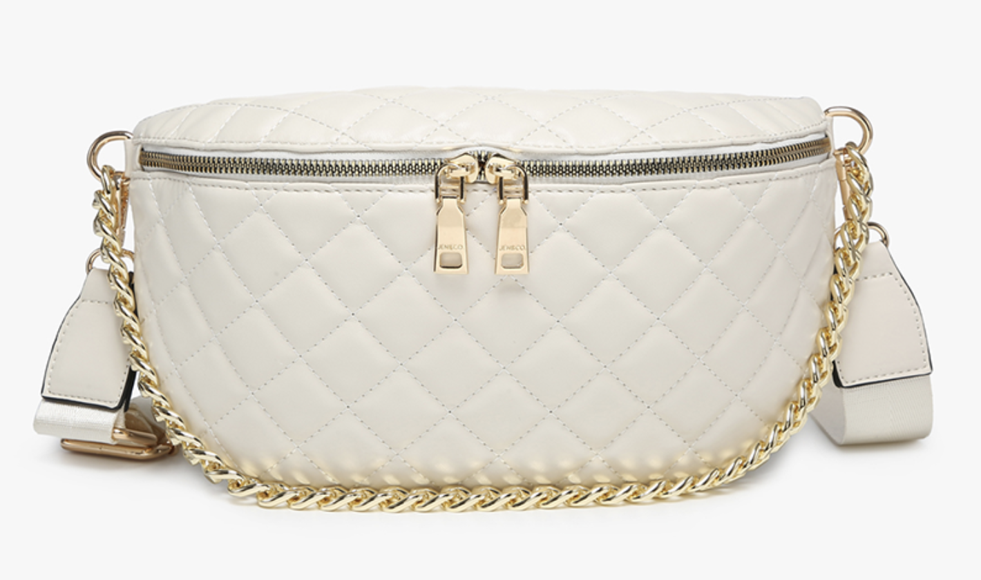 Jen and Co Sylvie Quilted Belt Bag - Bone Jen and Co Sylvie Quilted Belt Bag - Bone