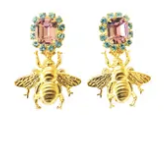 The Pink Reef Lavender & Aqua Queen Bee Earrings
