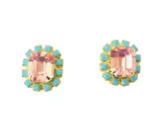 The Pink Reef Medium Pink & Turquoise Stud