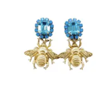 The Pink Reef Queen Bee w/ Blue Opal Earrings