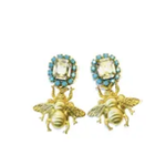 The Pink Reef Turquoise Crystal Mini Queen Bee Earrings