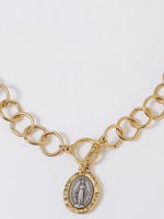 Coastal Grit Two-Tone Mary Pendant Necklace