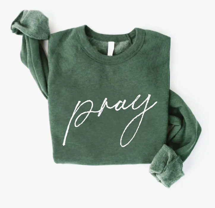 Oat Collective "Pray" Sweatshirt, Forest - Small