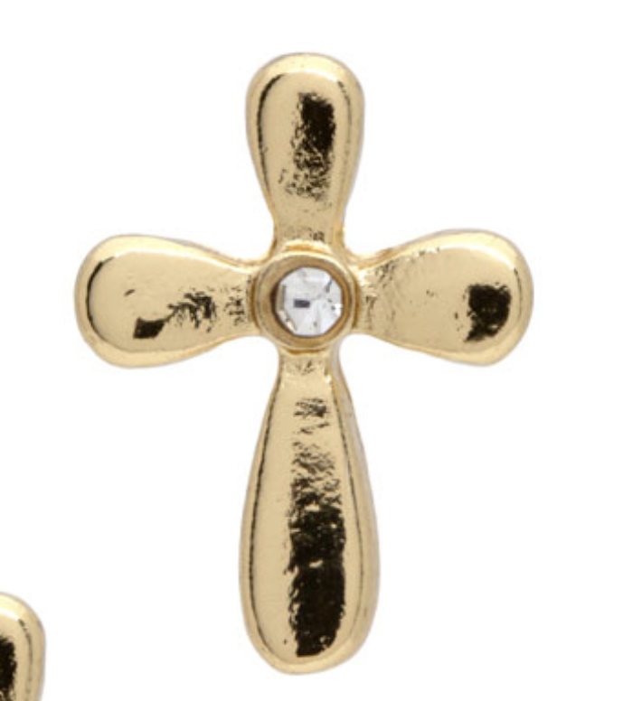 Laura Janelle Gold Rounded Cross Studs Laura Janelle Gold Rounded Cross Studs