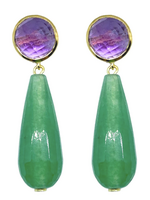 M Donohue Collection Triomphe Amethyst & Aventurine Earrings
