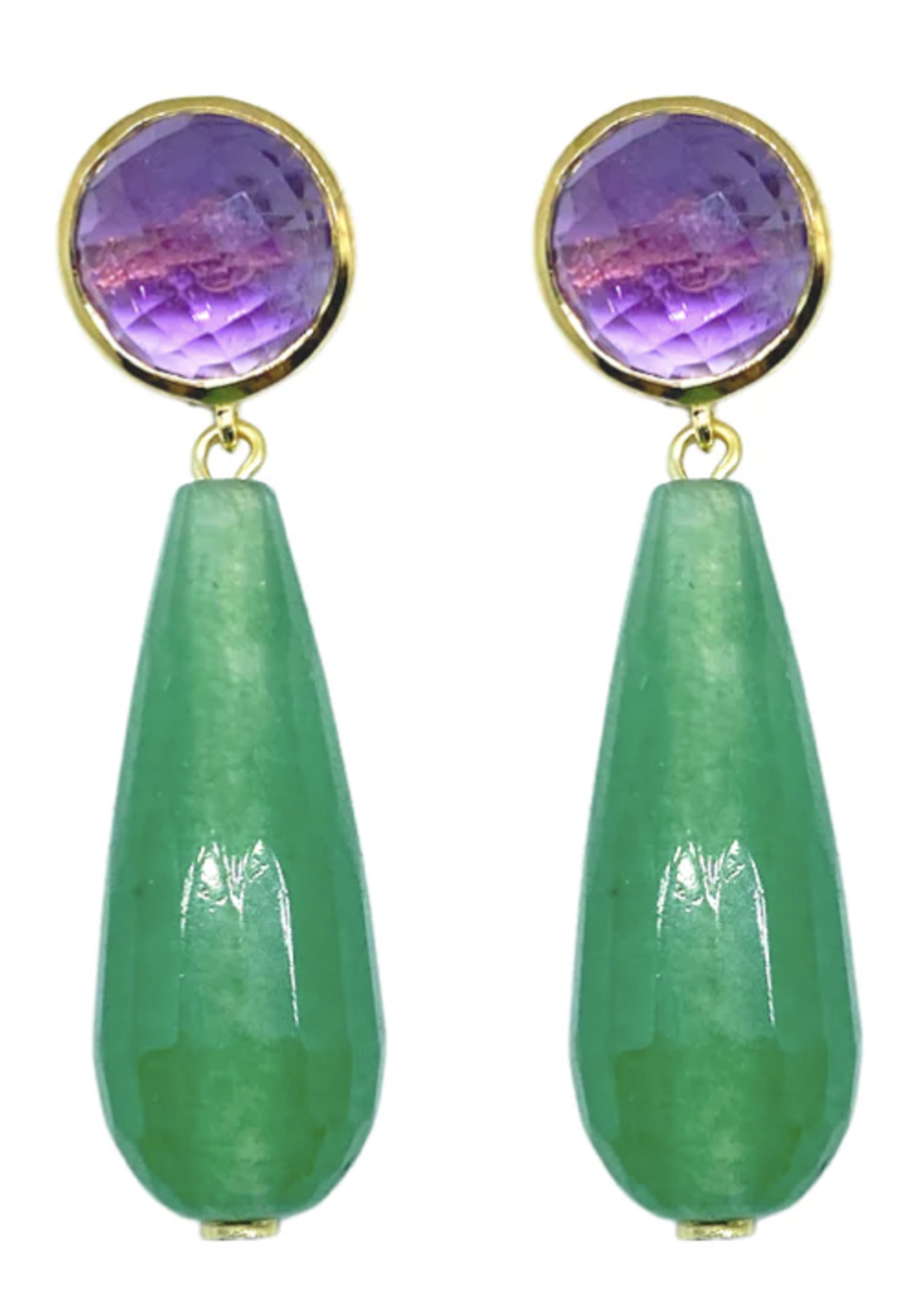 M Donohue Collection Triomphe Amethyst & Aventurine Earrings
