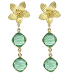 M Donohue Collection Cecile Double Green Quartz Earrings