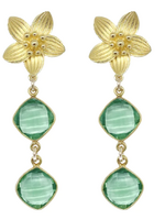 M Donohue Collection Cecile Double Green Quartz Earrings