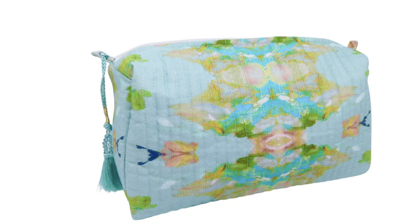 Laura Park Stained Glass Blue Large Cosmetic Bag