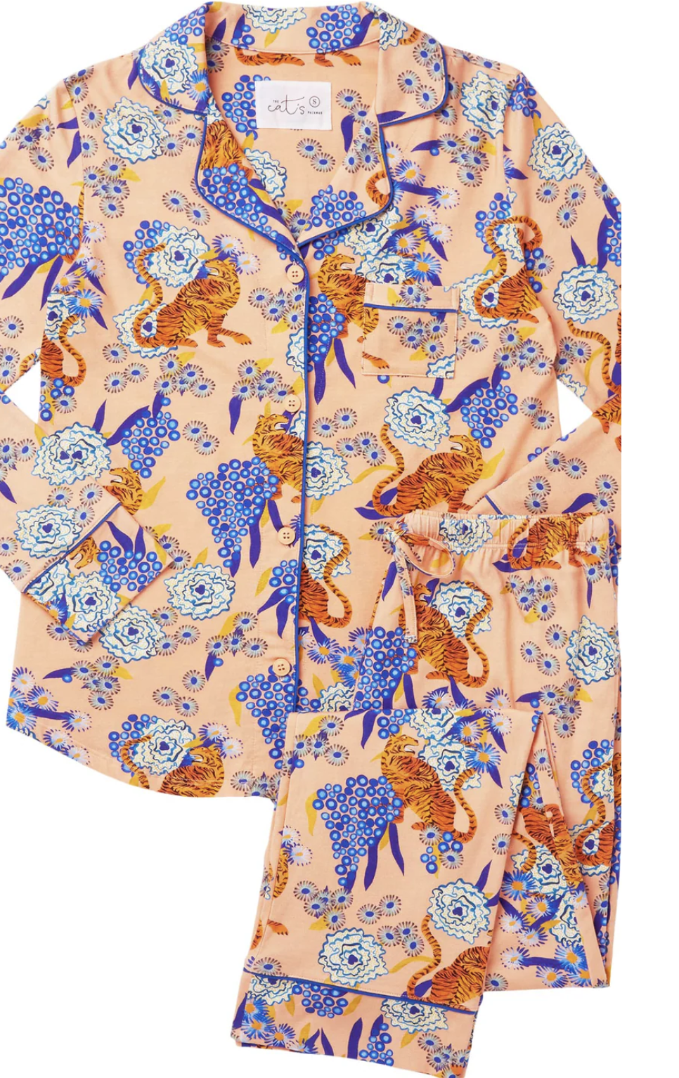 The Cat's Pajamas Tigress Pima Knit Pajamas Capri - Medium