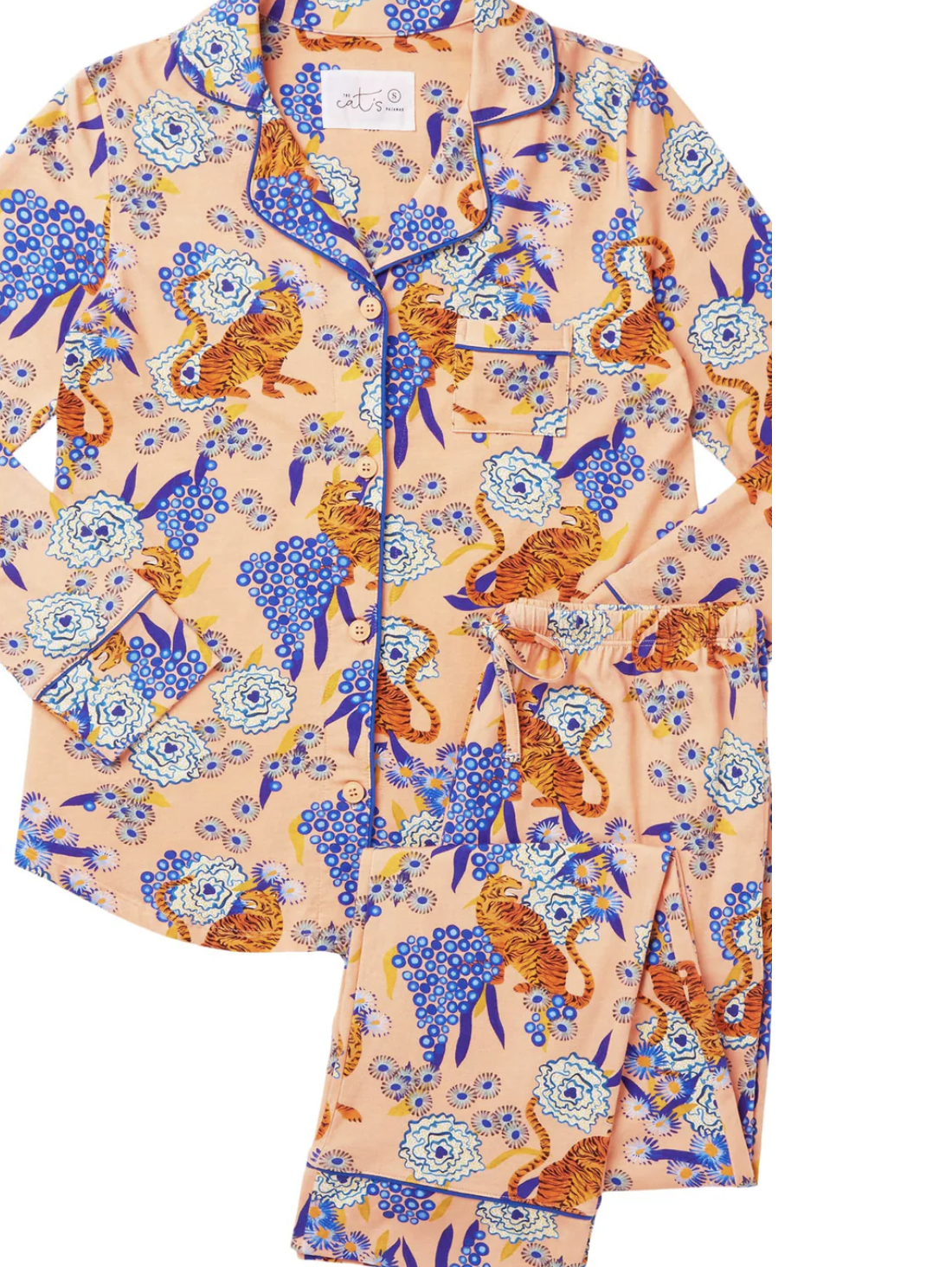 The Cat's Pajamas Tigress Pima Knit Pajamas Capri - XL