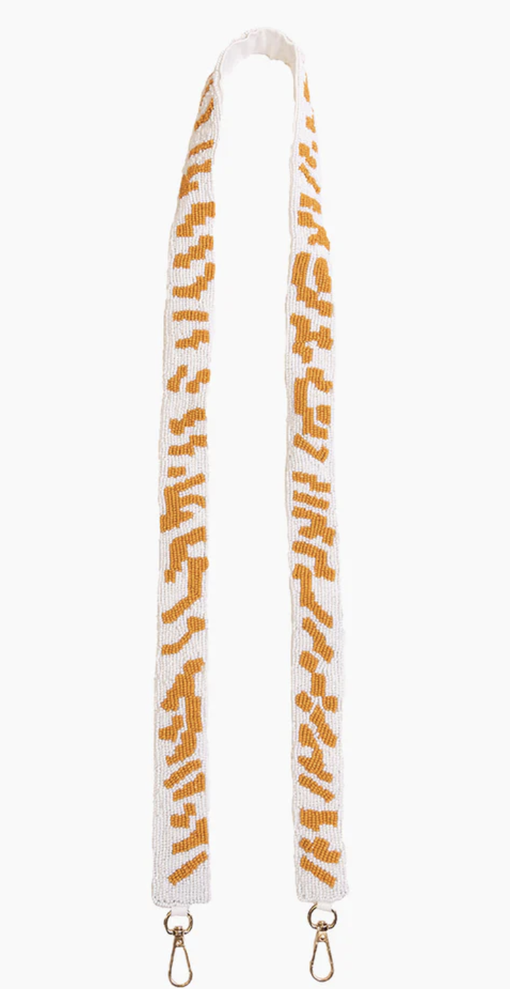 Jen and Co Beaded Guitar Strap - Tiger Yellow