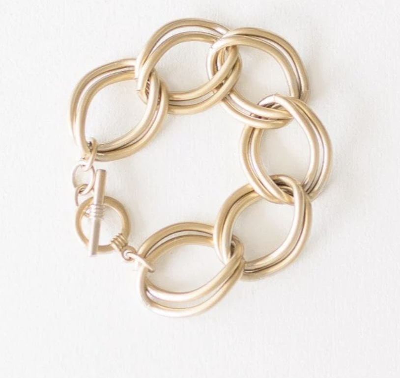 Leslie Curtis Jewelry Hallie Gold Chunky Link Bracelet 7"