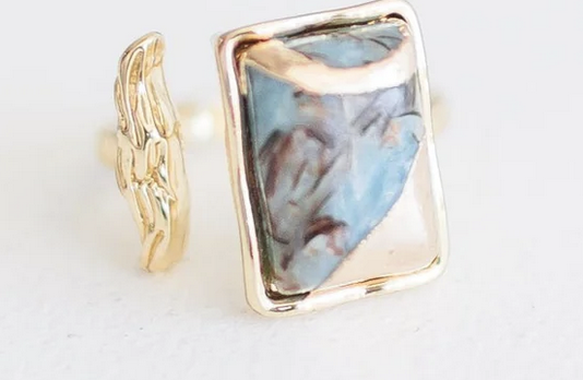 Leslie Curtis Jewelry Forrest - Turquoise Ring w/ Gold Accents