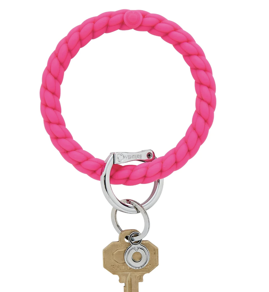 OVENTURE Silicone Big O Key Ring - Tickled Pink Braided
