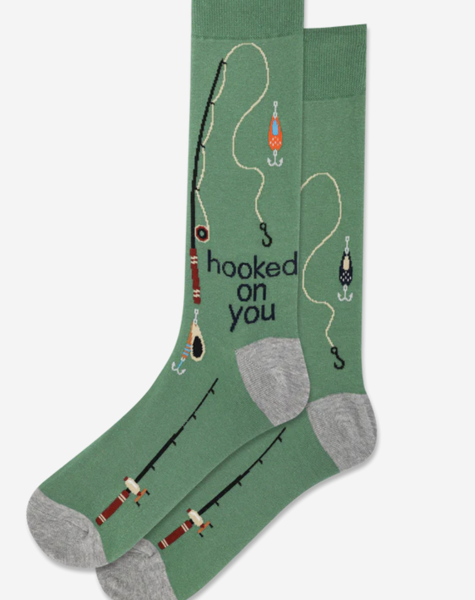Hot Sox Hot Sox Hooked On You Crew Olive