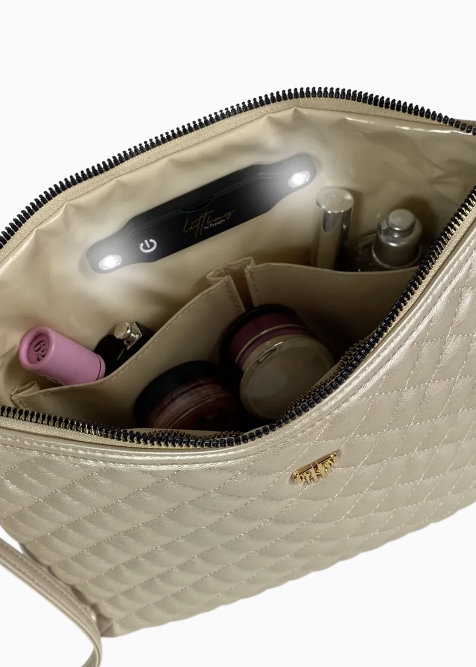 PurseN Litt Makeup Case - Pearl Quilted