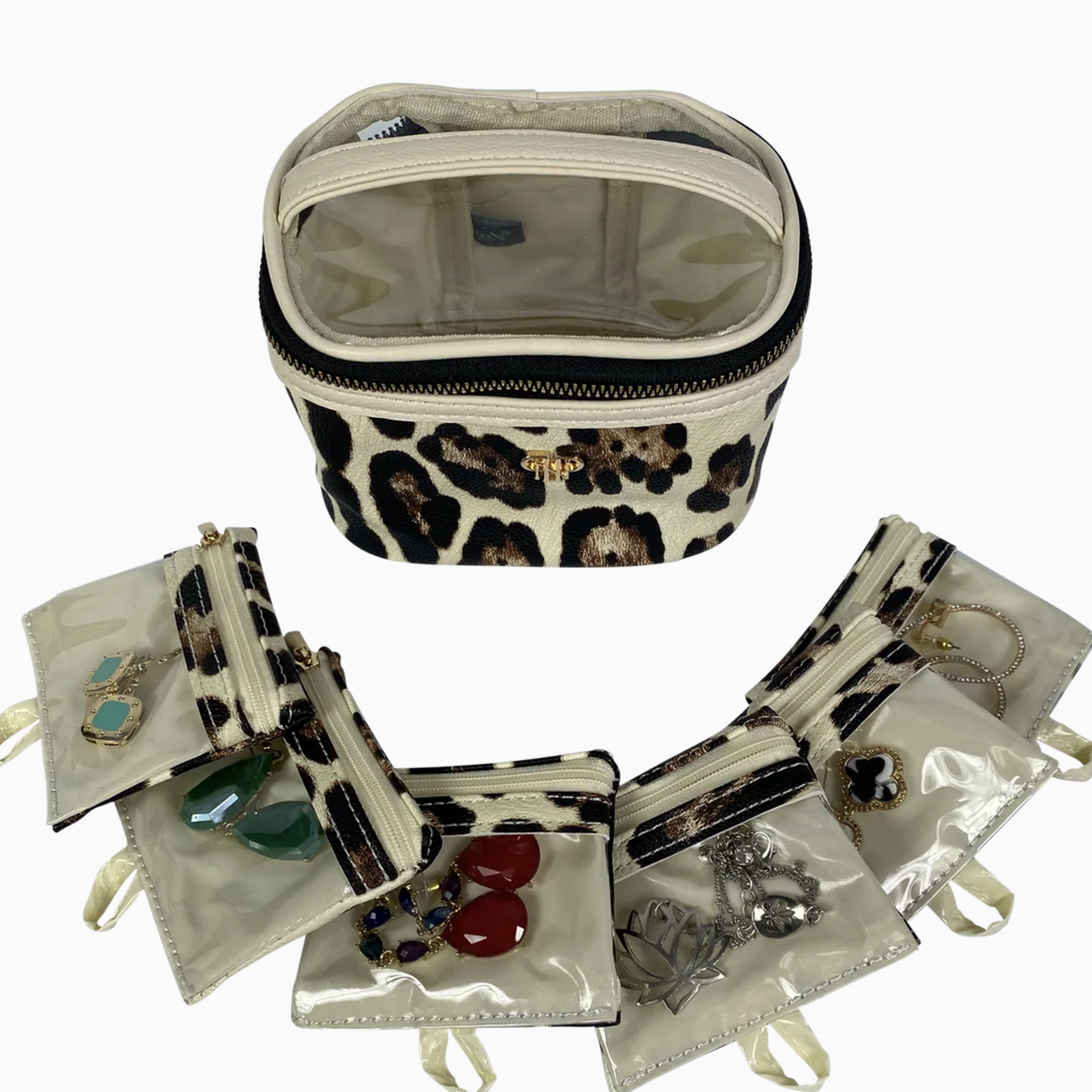 PurseN Getaway Jewelry Case - Cream Leopard