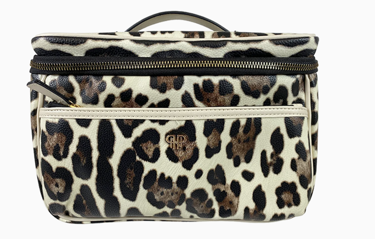 PurseN Train Case - Cream Leopard