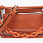 Jen and Co Jessica Crossbody w/ Chain - Orange