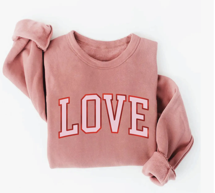 Oat Collective "LOVE" Sweatshirt, Mauve - Small