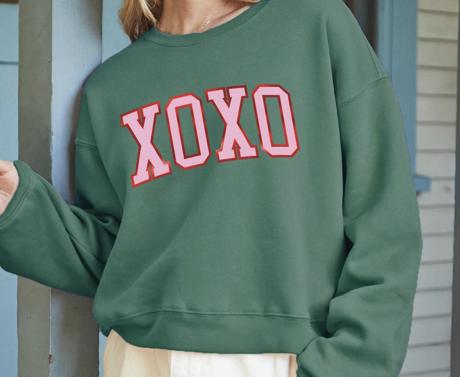 Oat Collective XOXO Sweatshirt, Heather Forest - Small