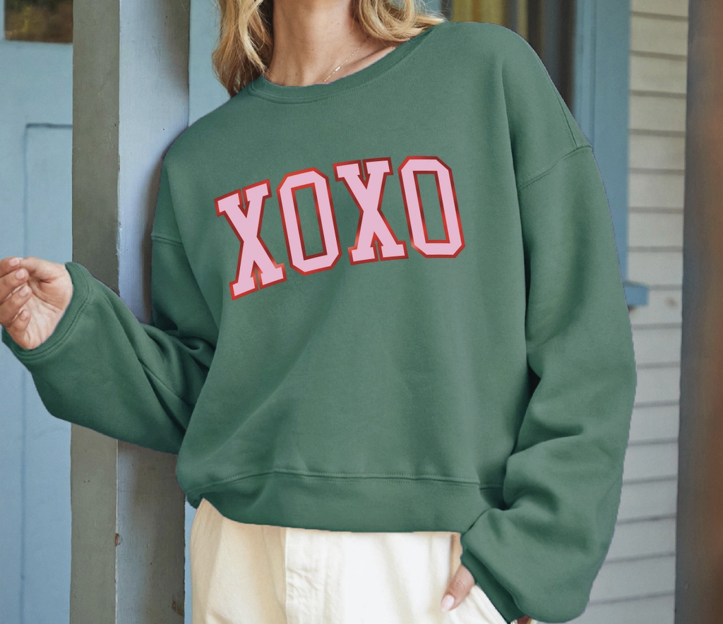 Oat Collective XOXO Sweatshirt, Heather Forest - XL