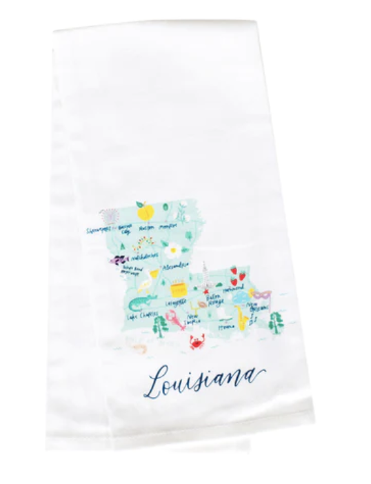 Mary Square Tea Towel Louisiana