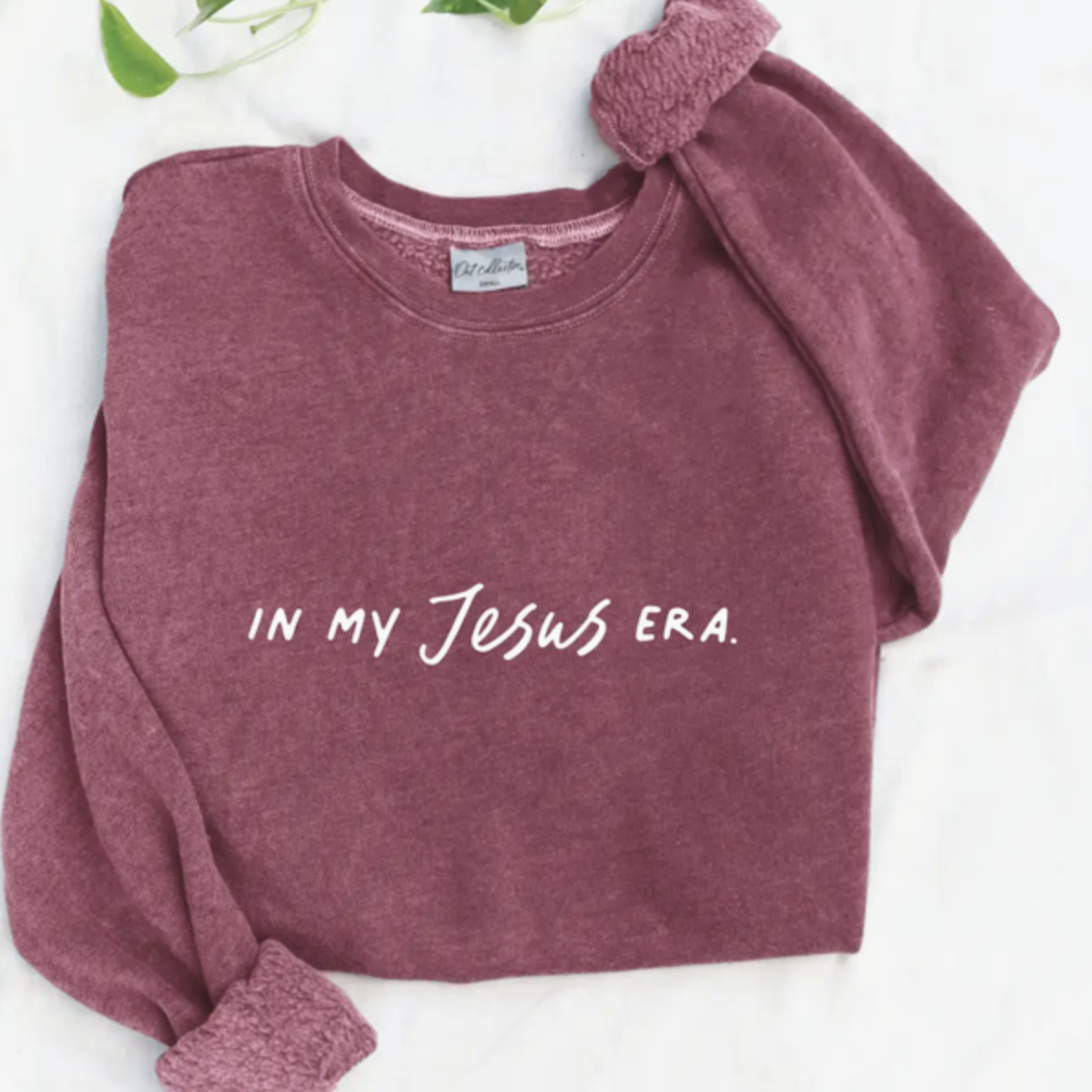 Oat Collective In My Jesus Era, Vintage Maroon - Small