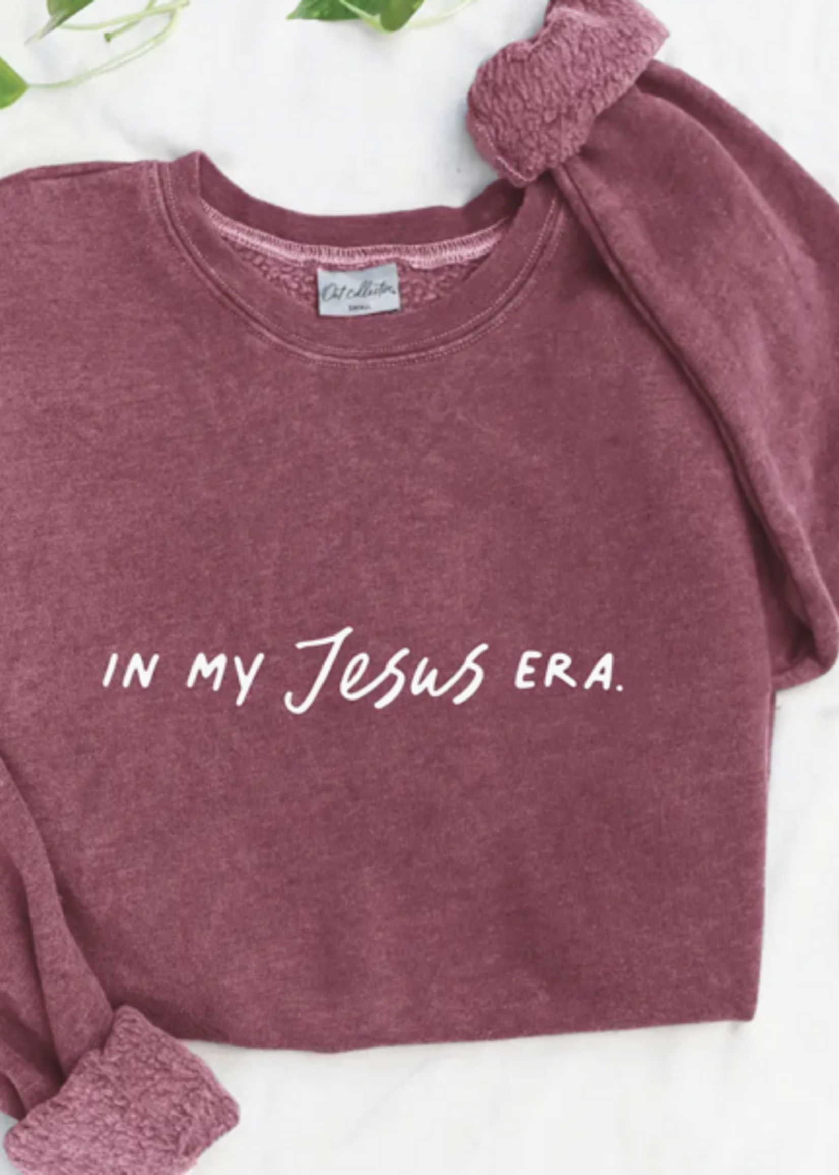 Oat Collective In My Jesus Era, Vintage Maroon - Small