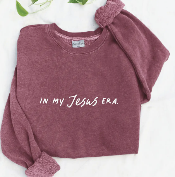 Oat Collective In My Jesus Era, Vintage Maroon - Small