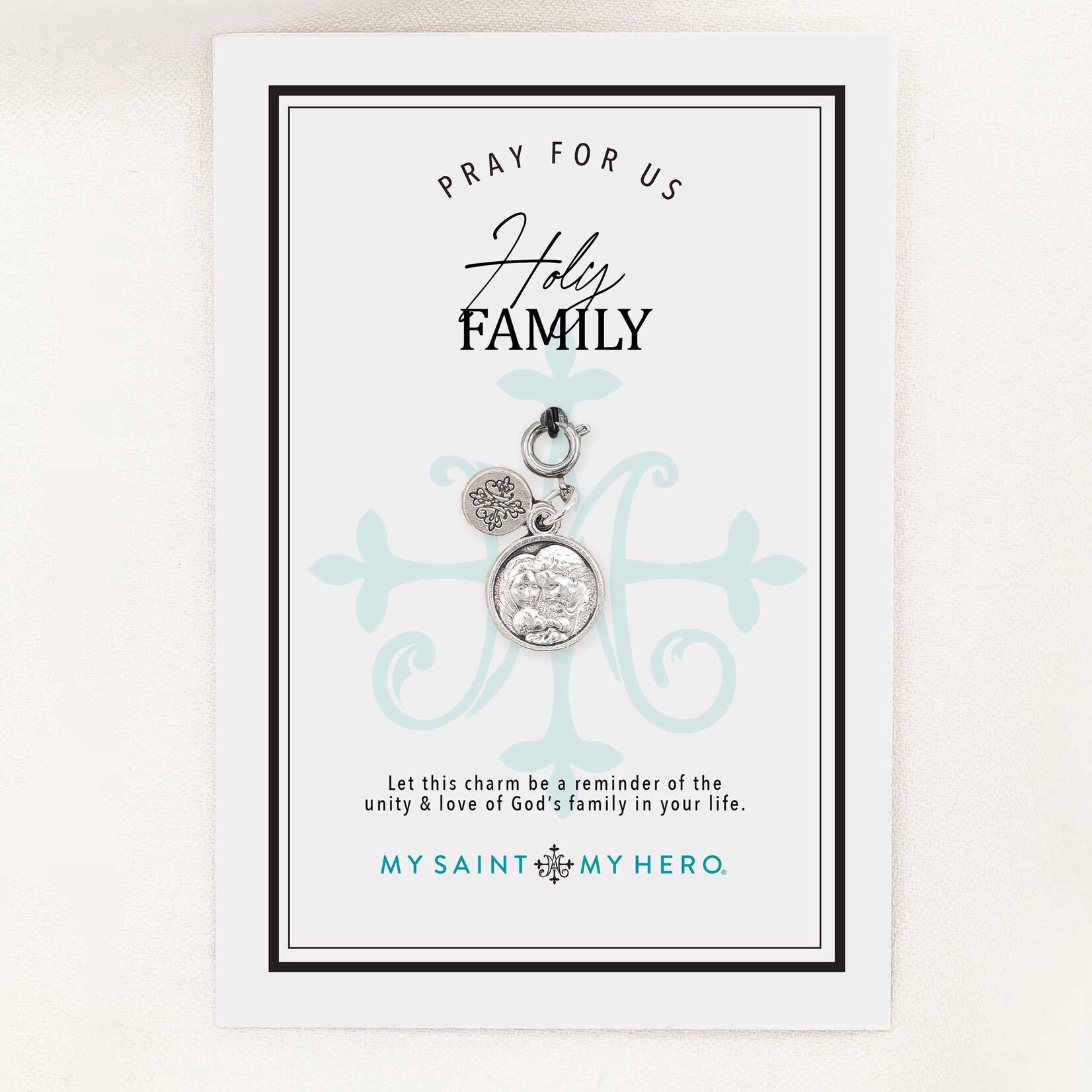 My Saint My Hero Holy Family & St. Joseph Charm- Small, Silver
