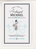 My Saint My Hero Charm St Michael/Guardian Angel- Silver