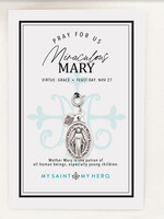 My Saint My Hero Miraculous Mary Charm- Large- Silver