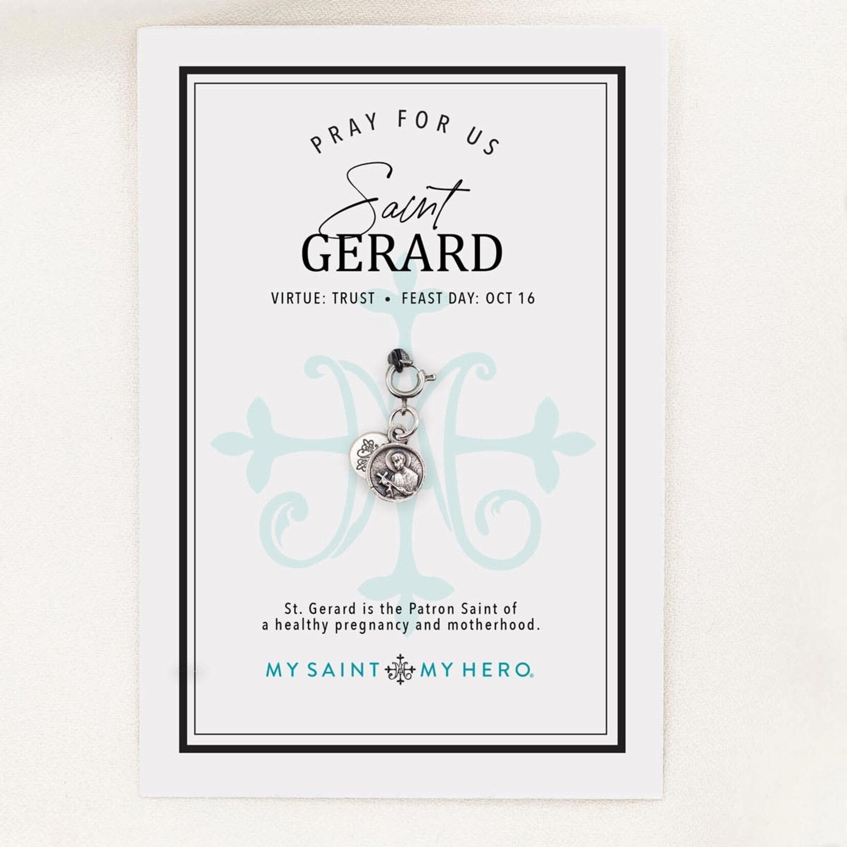 My Saint My Hero St. Gerard Charm- Small, SIlver