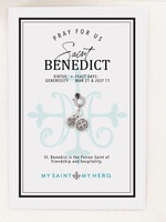 My Saint My Hero Charm St Benedict - Silver