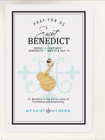 My Saint My Hero St. Benedict Charm- Medium, Gold