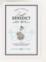 My Saint My Hero Charm St Benedict 14mm Silver