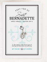 My Saint My Hero St. Bernadette Charm- Medium, Silver