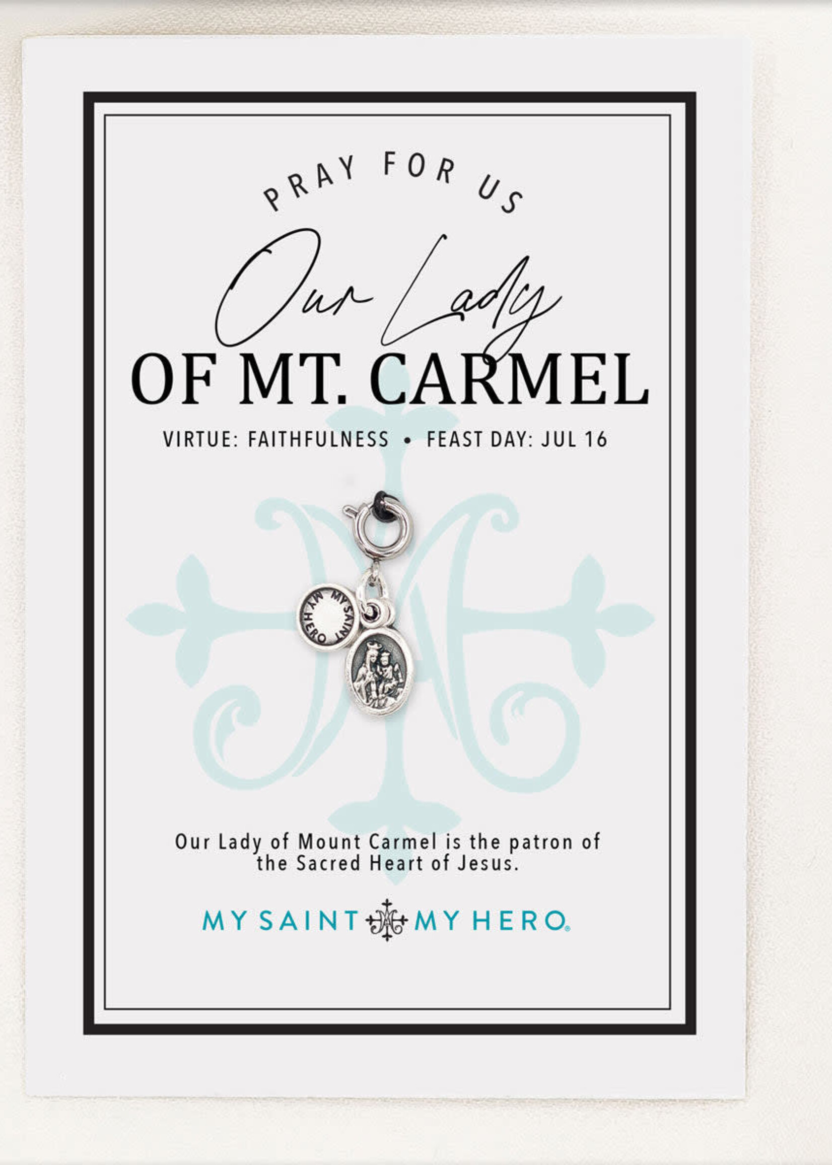 My Saint My Hero Our Lady of Mt. Carmel Charm- Small, Silver