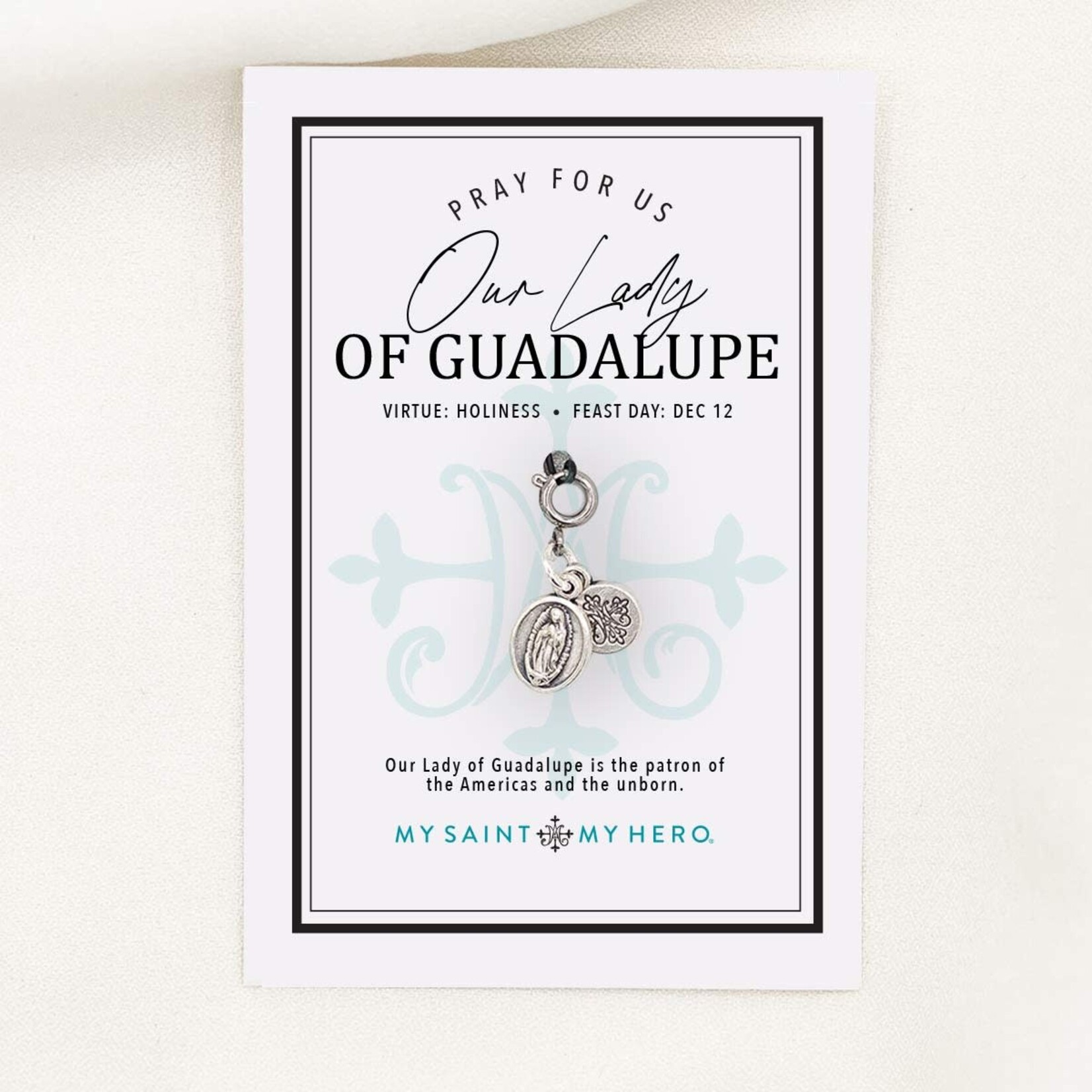 My Saint My Hero Our Lady of Guadalupe Charm- Small, Silver