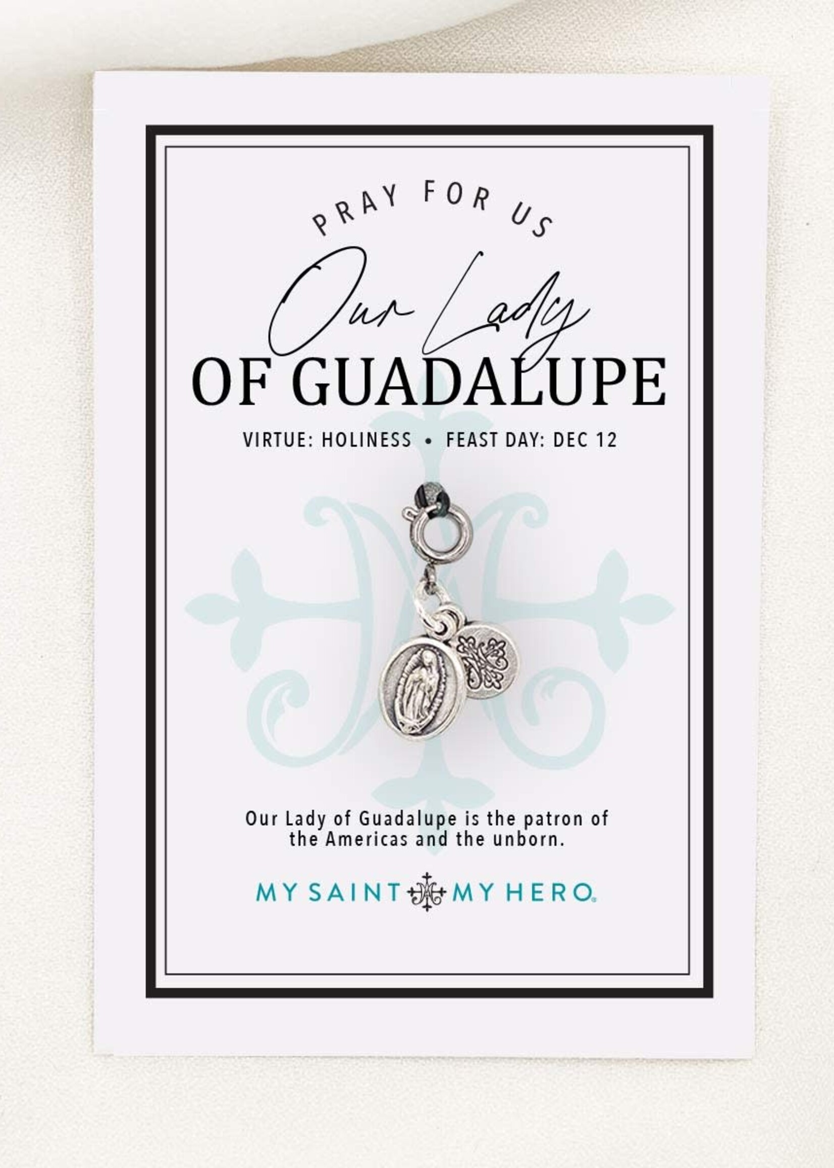 My Saint My Hero Our Lady of Guadalupe Charm- Small, Silver