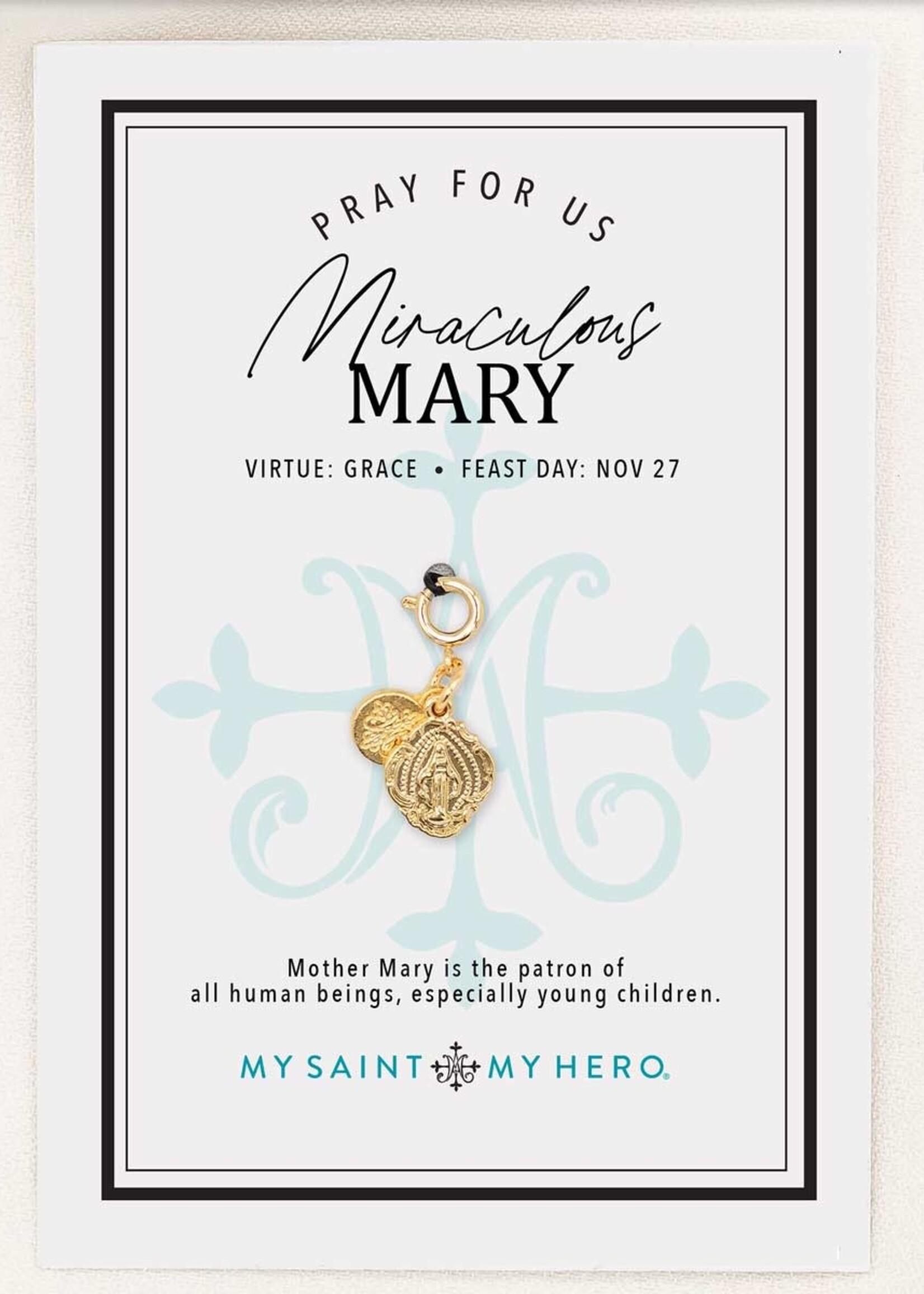 My Saint My Hero Charm Miraculous Mary 12x10mm Gold