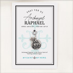 My Saint My Hero Archangel Raphael Charm- Large, Silver