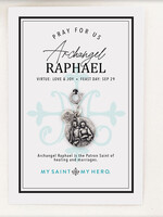 My Saint My Hero Archangel Raphael Charm- Large, Silver