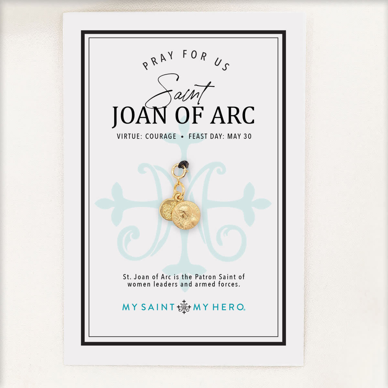My Saint My Hero Charm St Joan of Arc Gold
