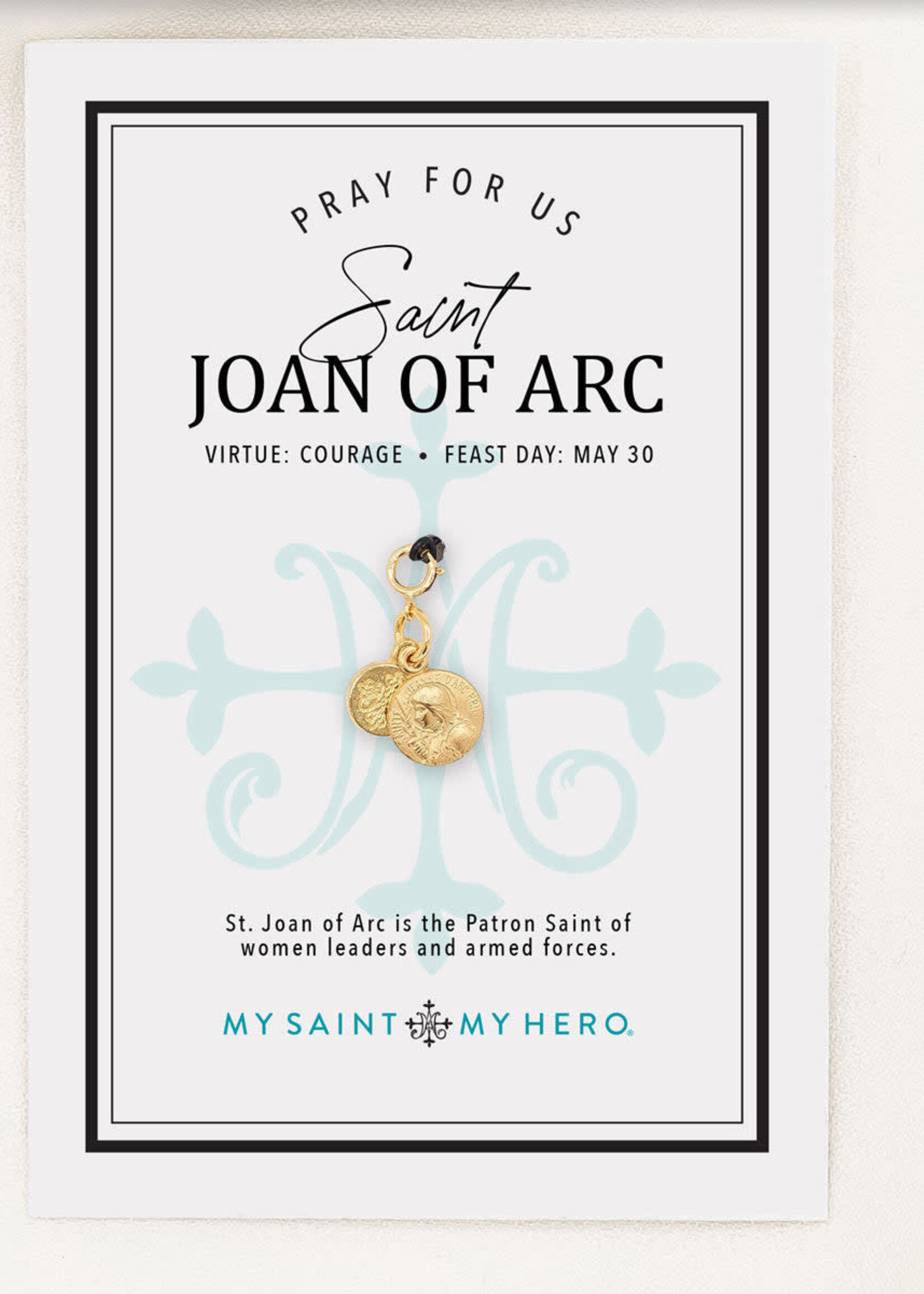 My Saint My Hero Charm St Joan of Arc Gold