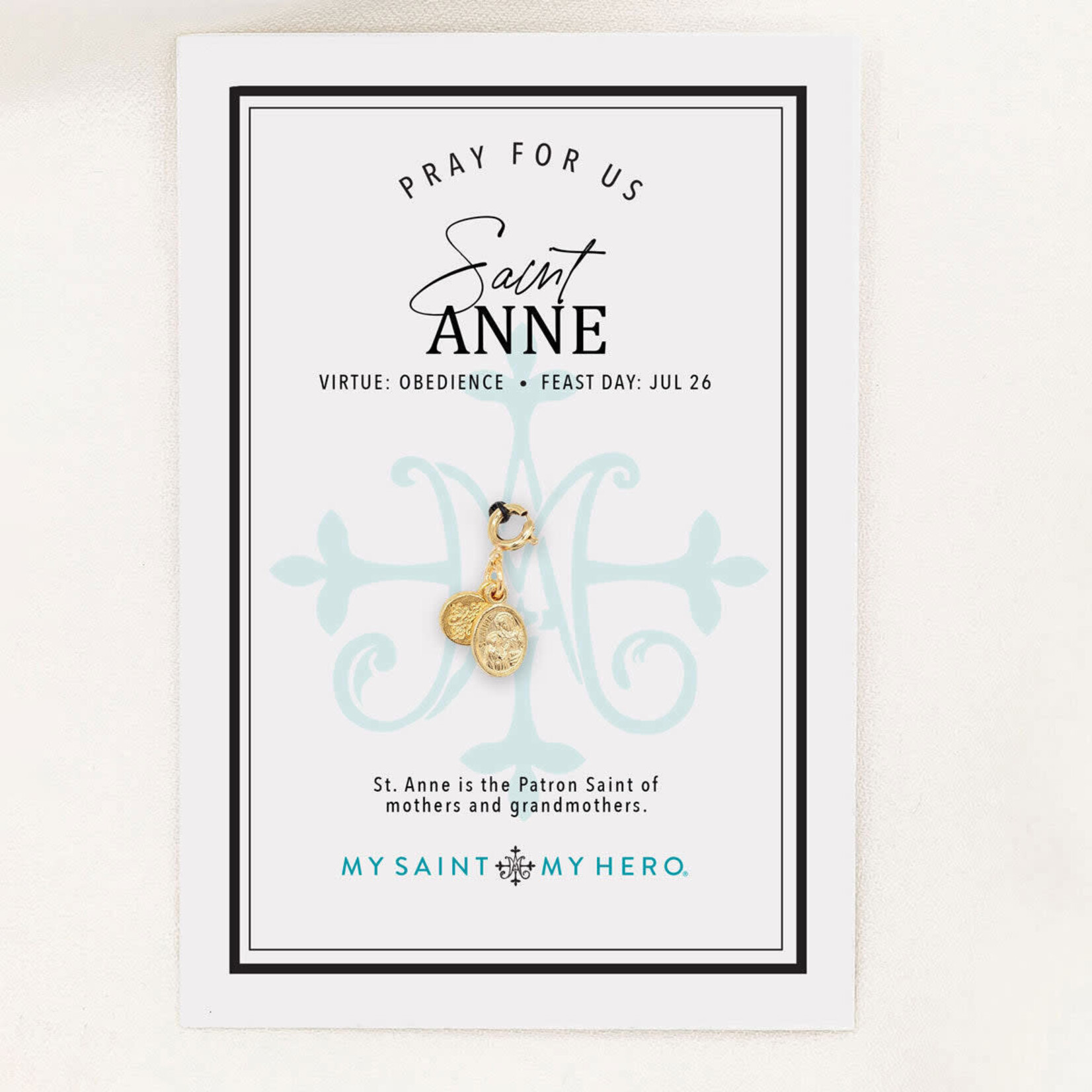 My Saint My Hero St. Anne Charm- Small, Gold