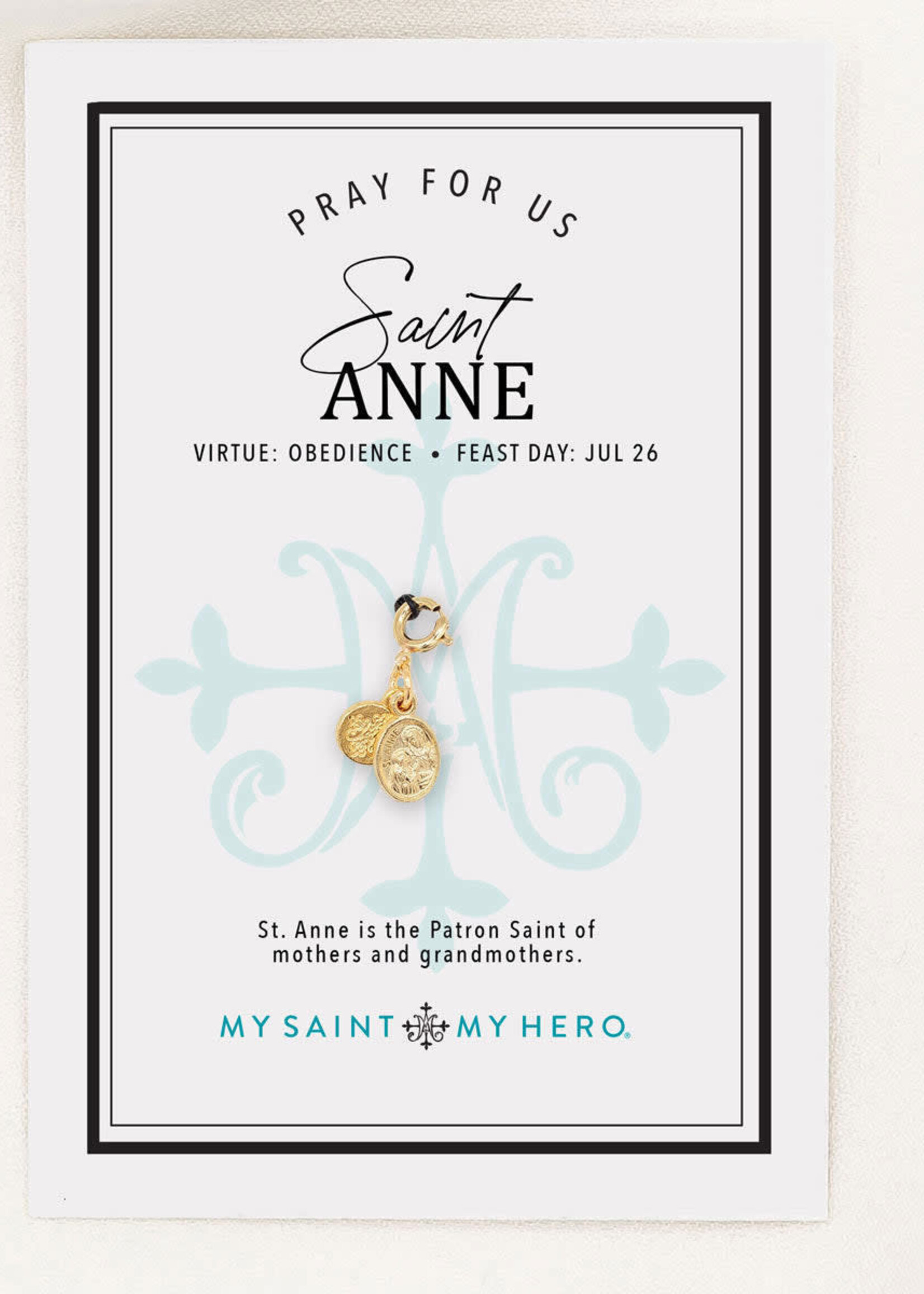 My Saint My Hero St. Anne Charm- Small, Gold